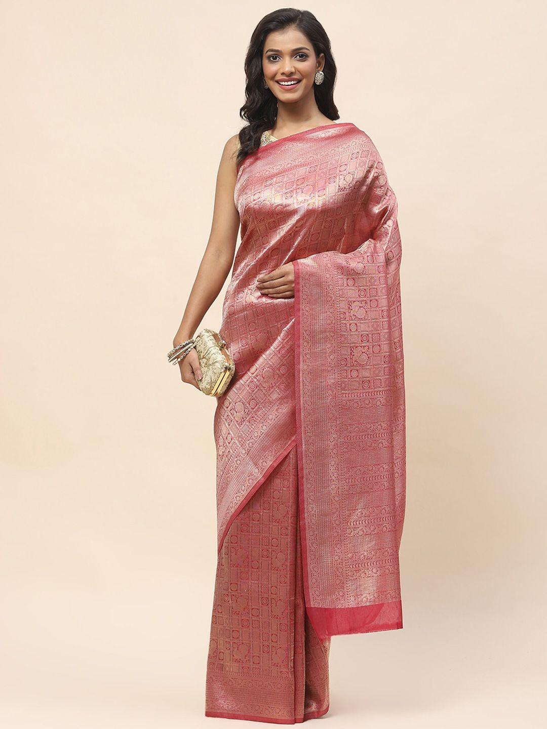 meena bazaar ethnic motifs woven design zari banarasi saree