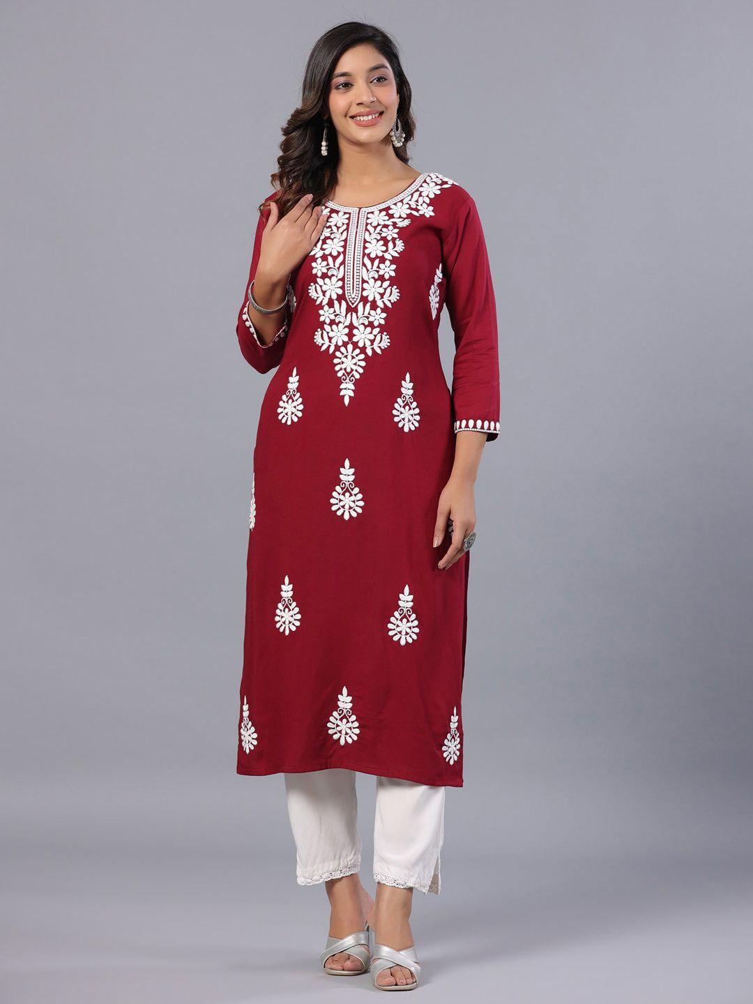 amchoor round neck embroidered round neck kurta