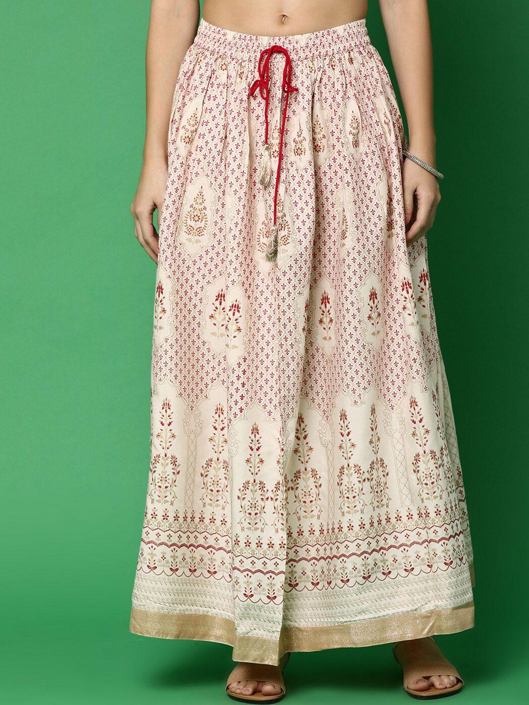 v-mart ethnic printed maxi flared skirt