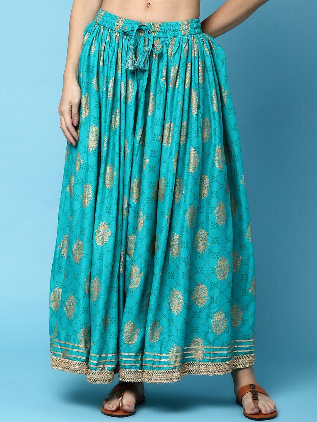 v-mart ethnic printed maxi flared skirt