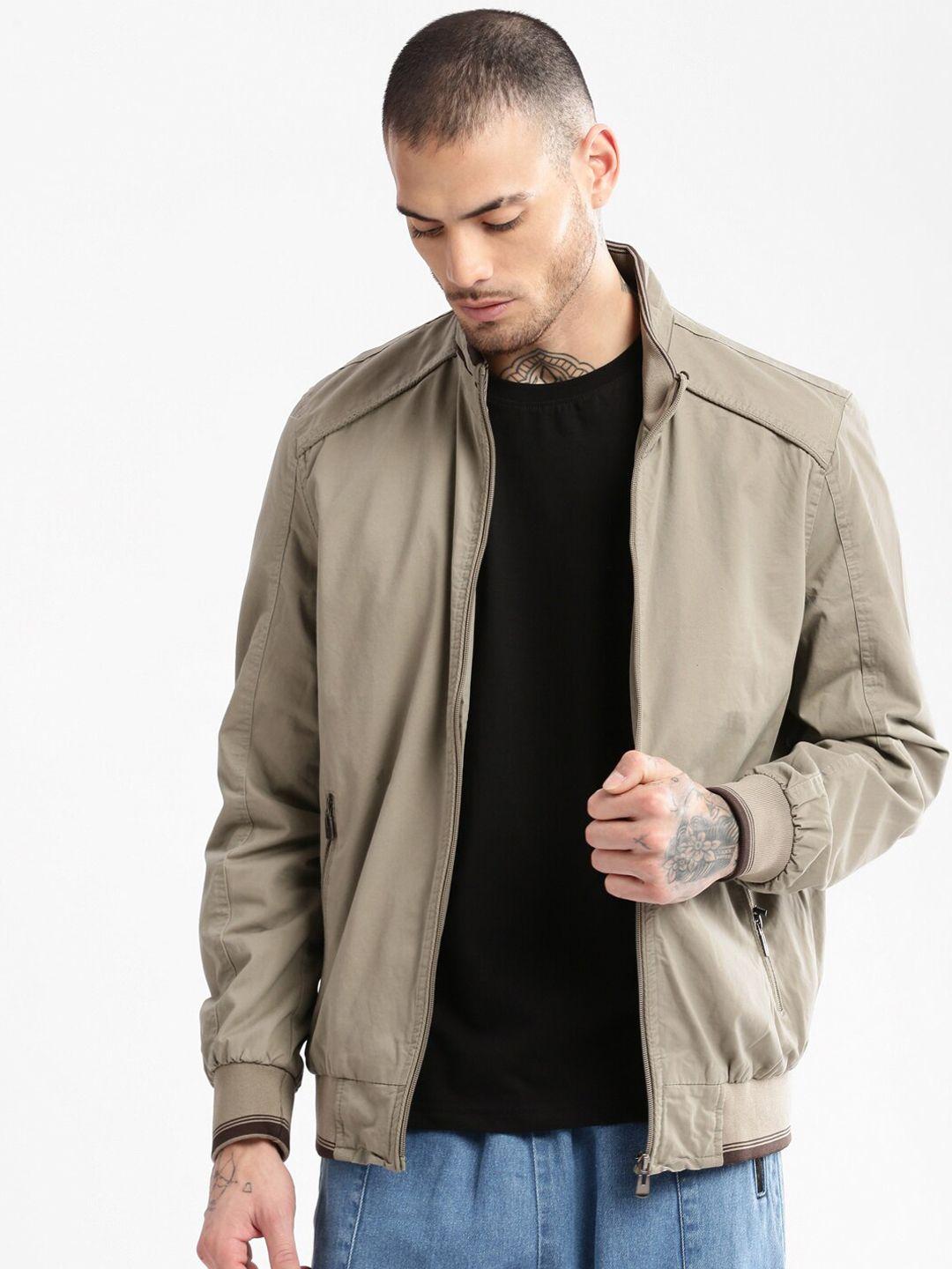 showoff mock collar windcheater cotton bomber jacket