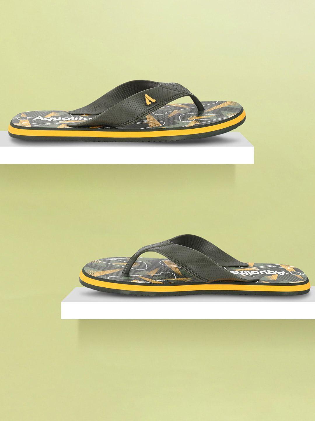 aqualite men printed rubber thong flip-flops