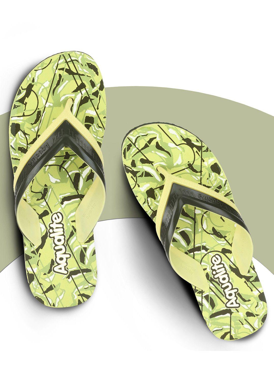 aqualite men printed thong flip-flops