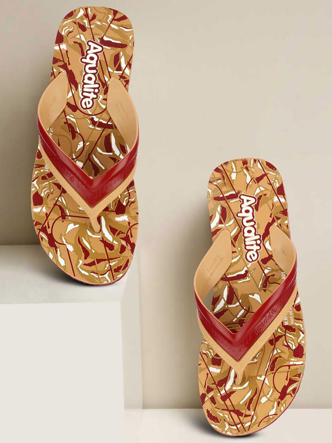 aqualite men printed thong flip-flops