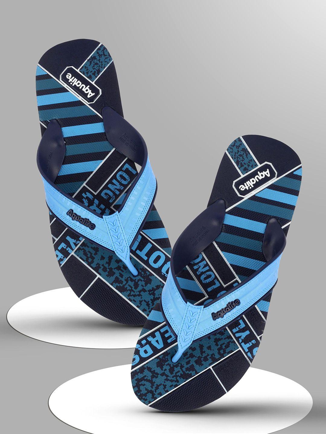 aqualite men printed thong flip-flops