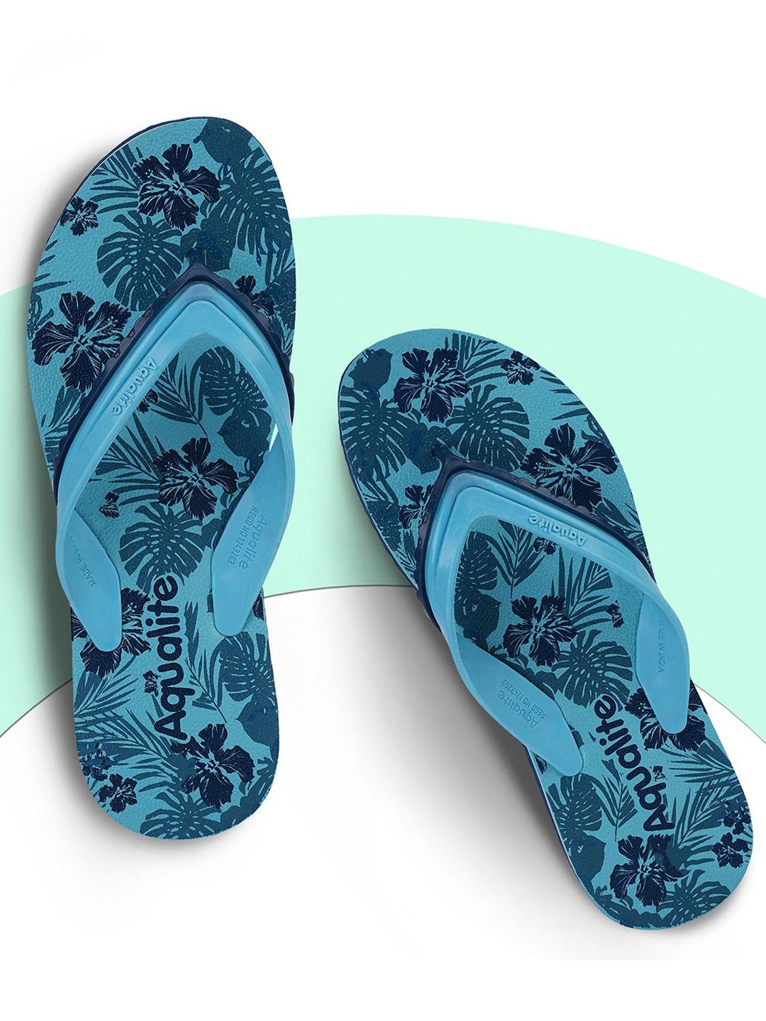 aqualite women printed rubber thong flip-flops