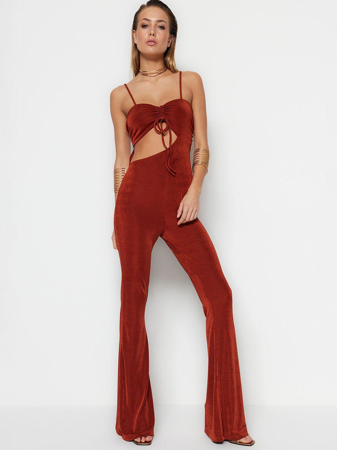 trendyol shoulder straps sleeveless basic jumpsuit