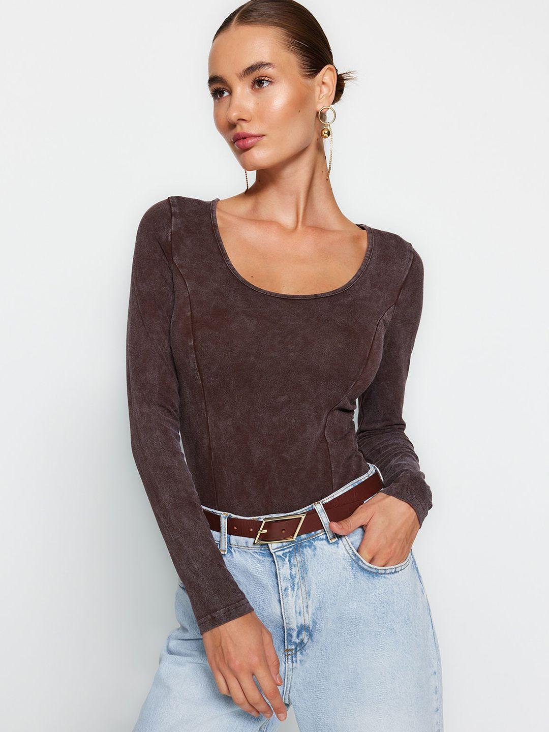 trendyol scoop neck top