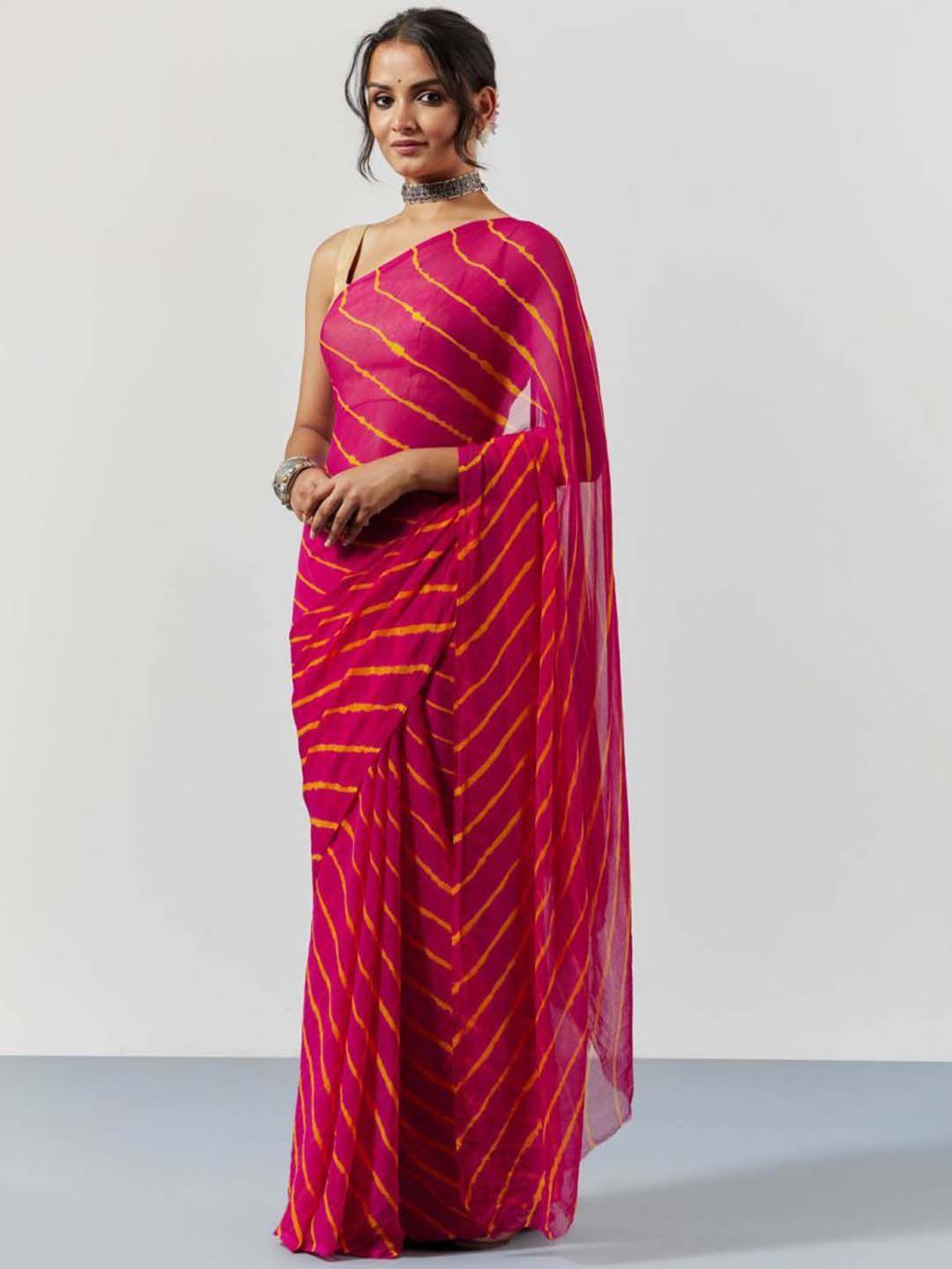 sutra attire leheriya printed saree