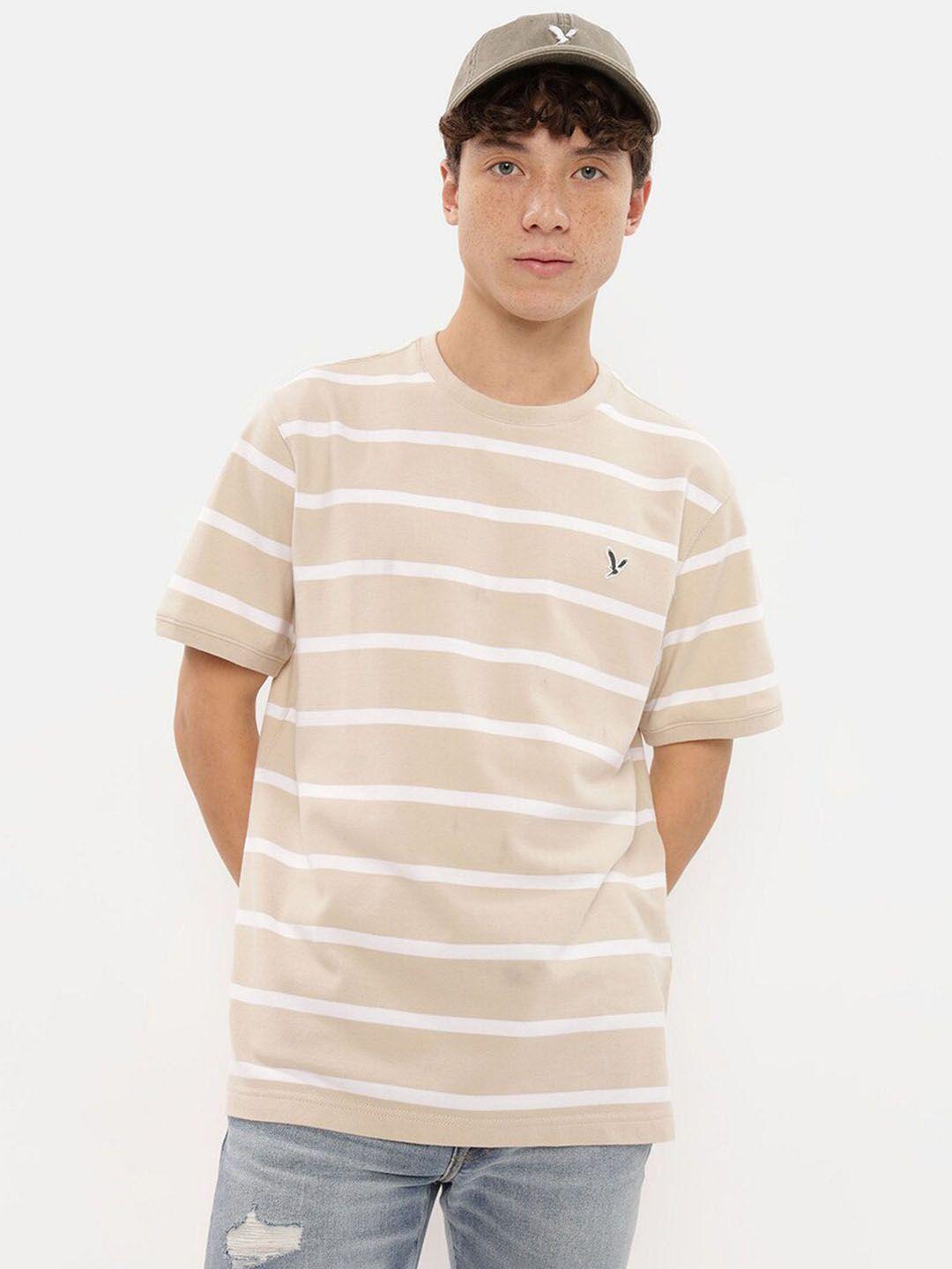 american eagle outfitters striped cotton pockets t-shirt