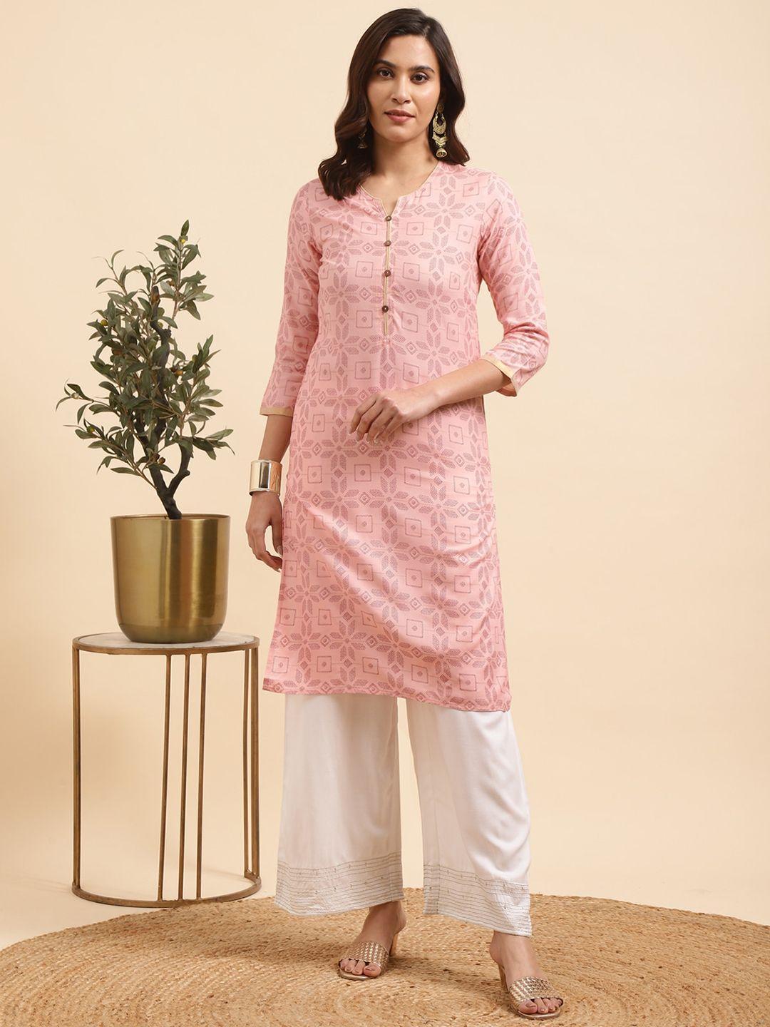 rangita women floral printed regular kurta with palazzos