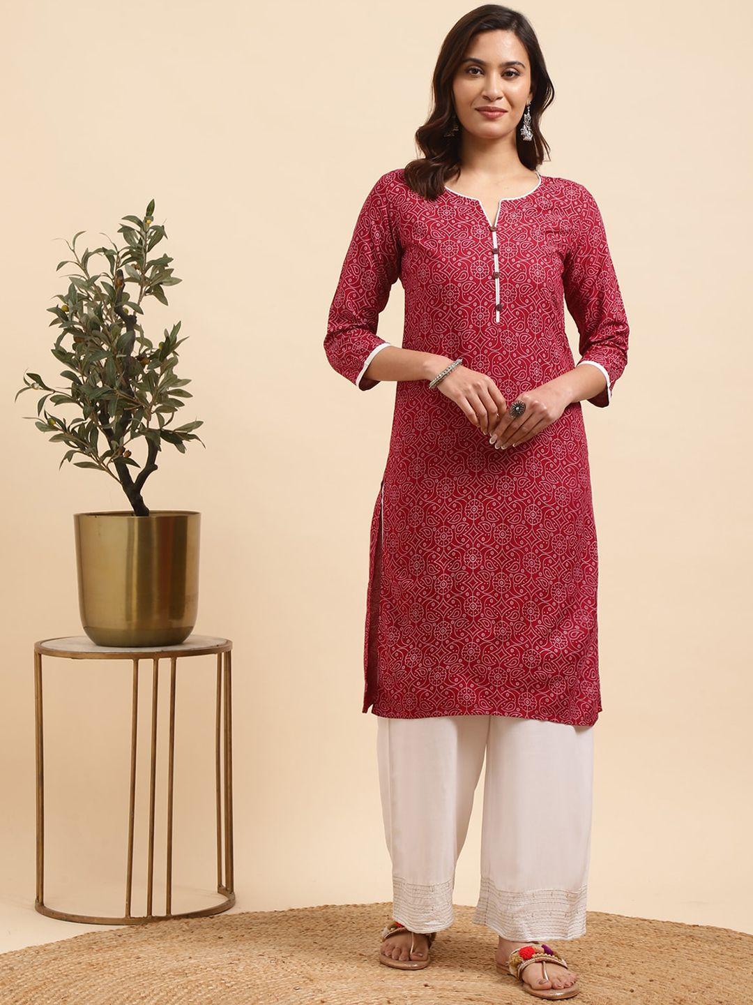 rangita women ethnic motifs printed regular kurta with palazzos