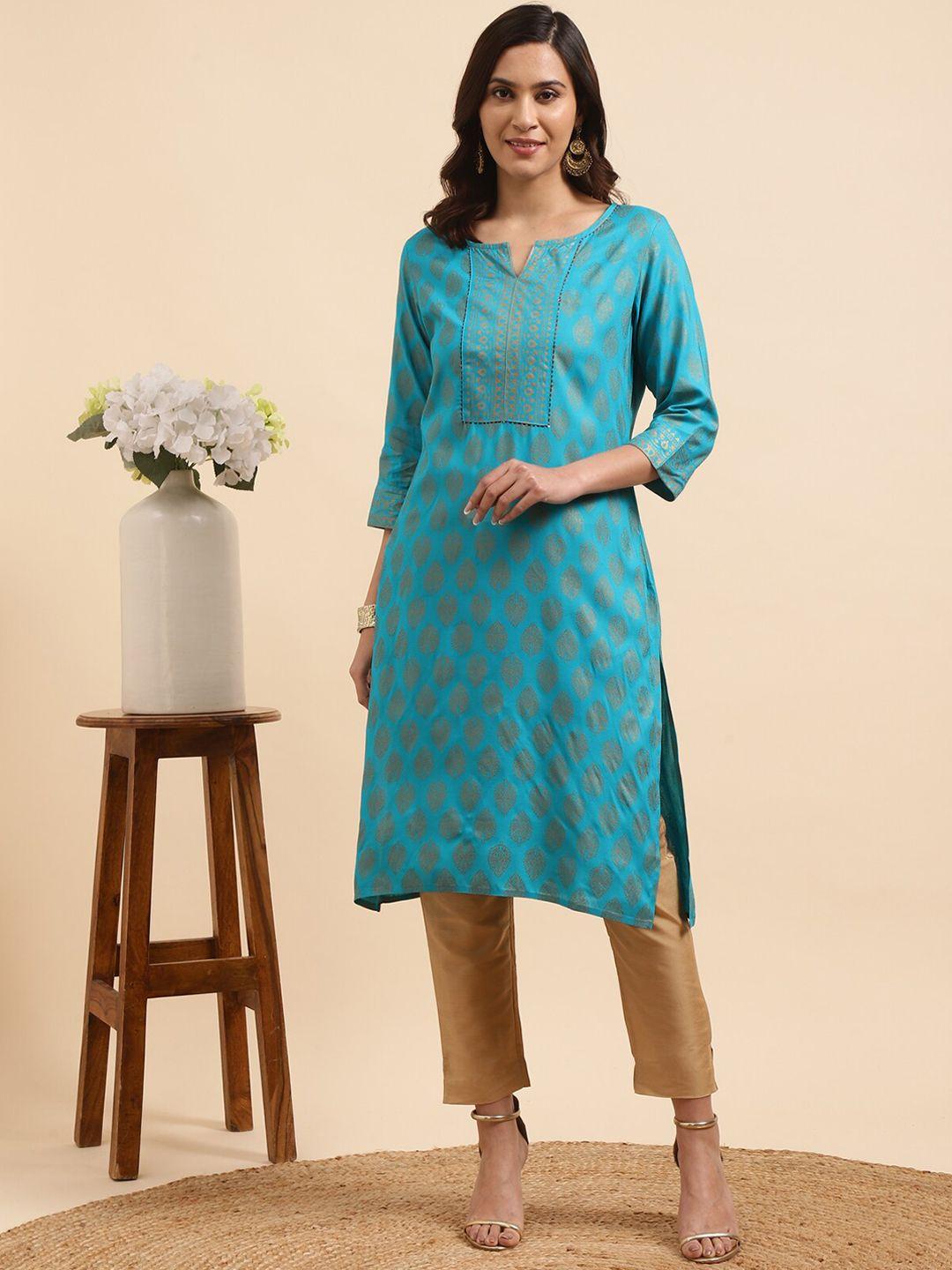 rangita women ethnic motifs printed regular kurta with trousers