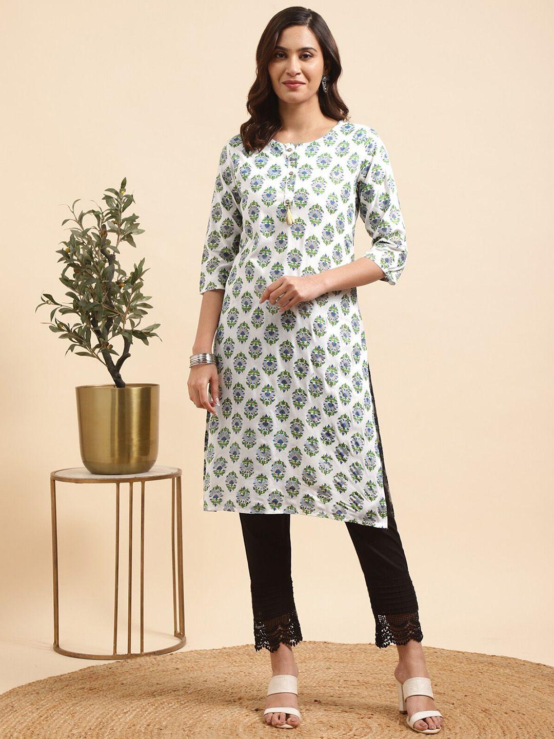 rangita women floral printed regular kurta with trousers