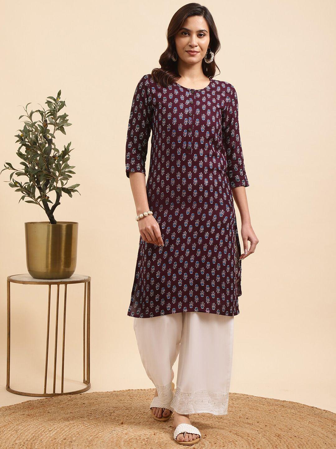 rangita women floral printed regular kurta with palazzos