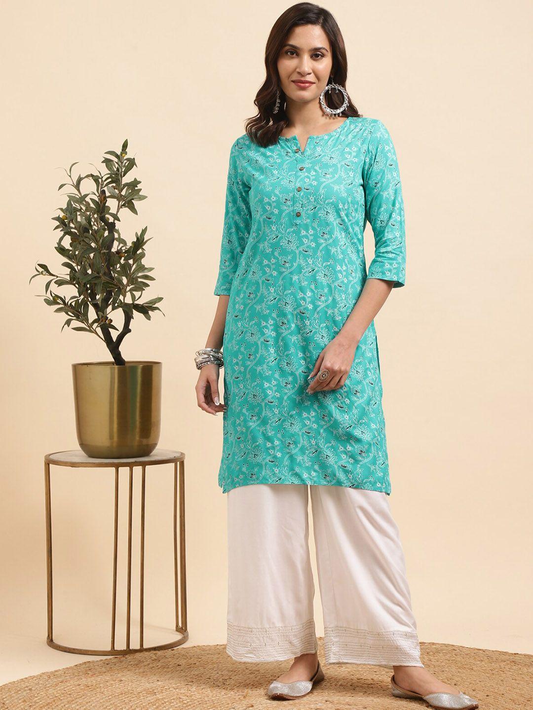 rangita women floral printed regular kurta with palazzos