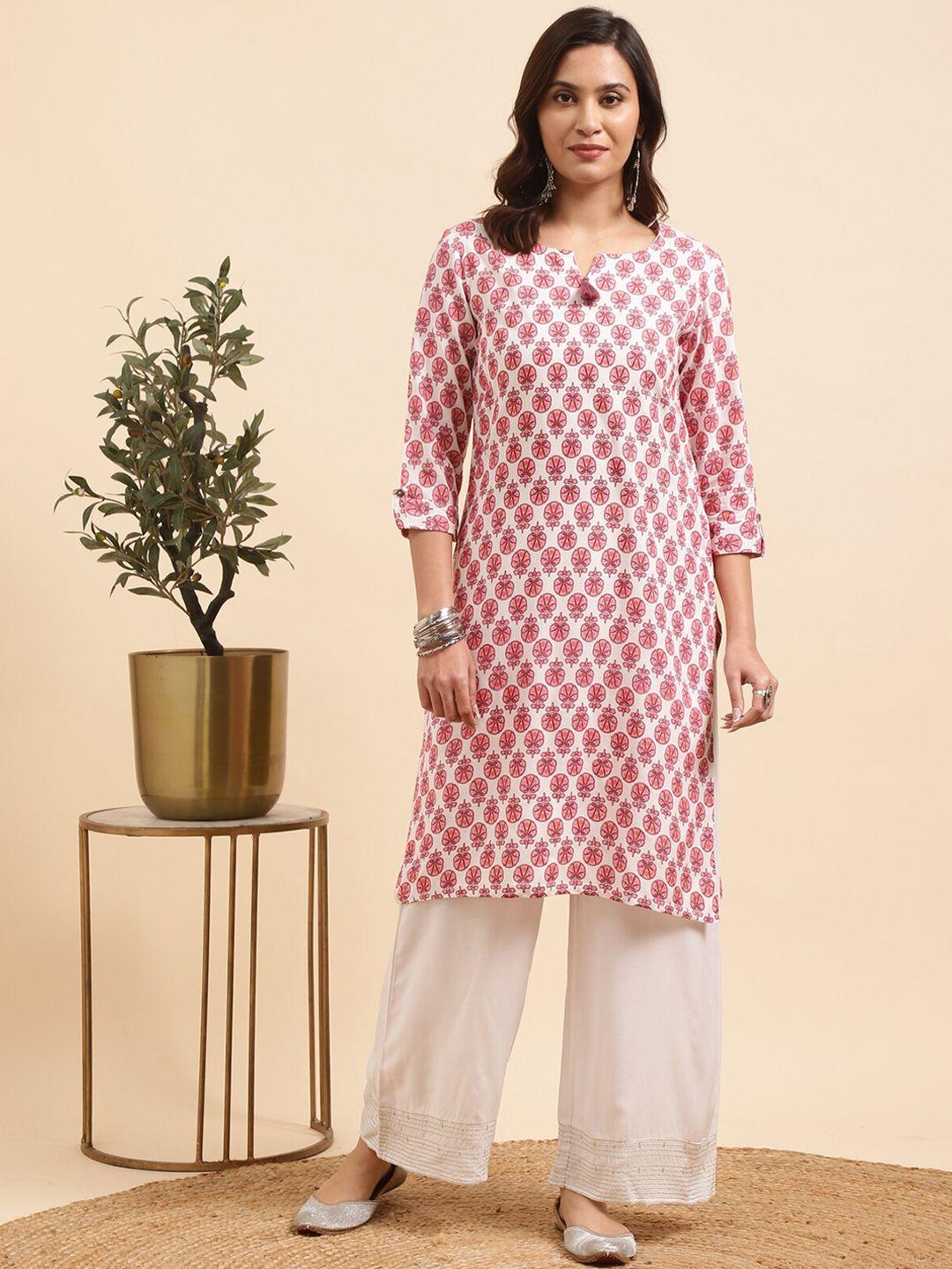 rangita women ethnic motifs printed regular kurta with palazzos