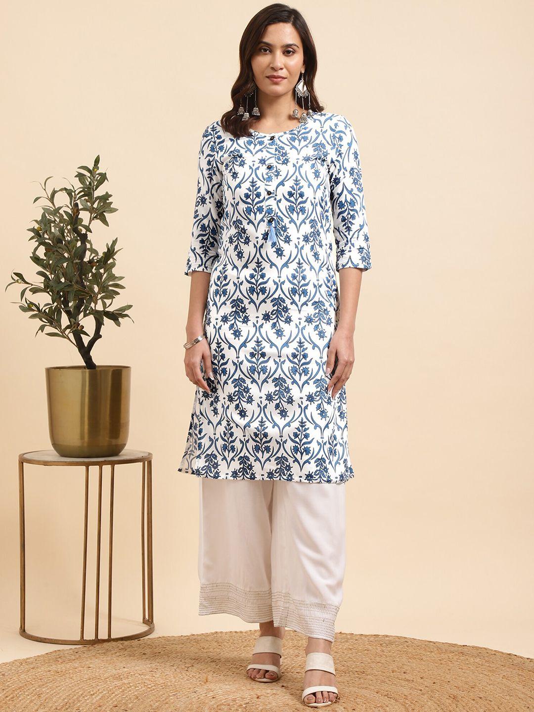 rangita women floral printed regular kurta with palazzos