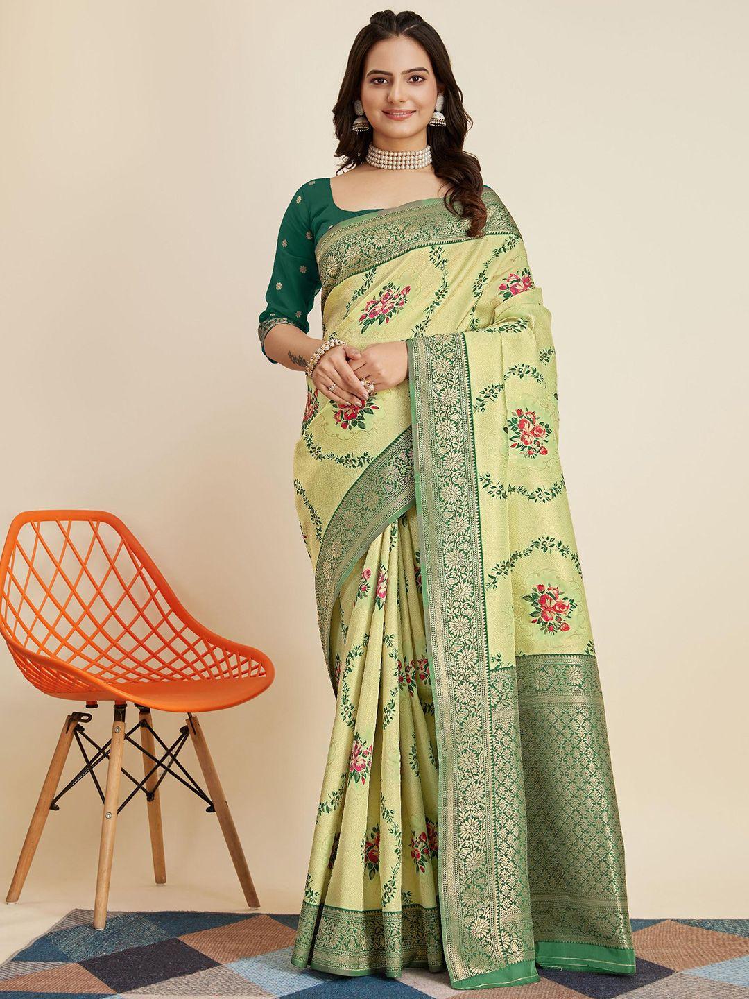 here&now woven design zari banarasi saree