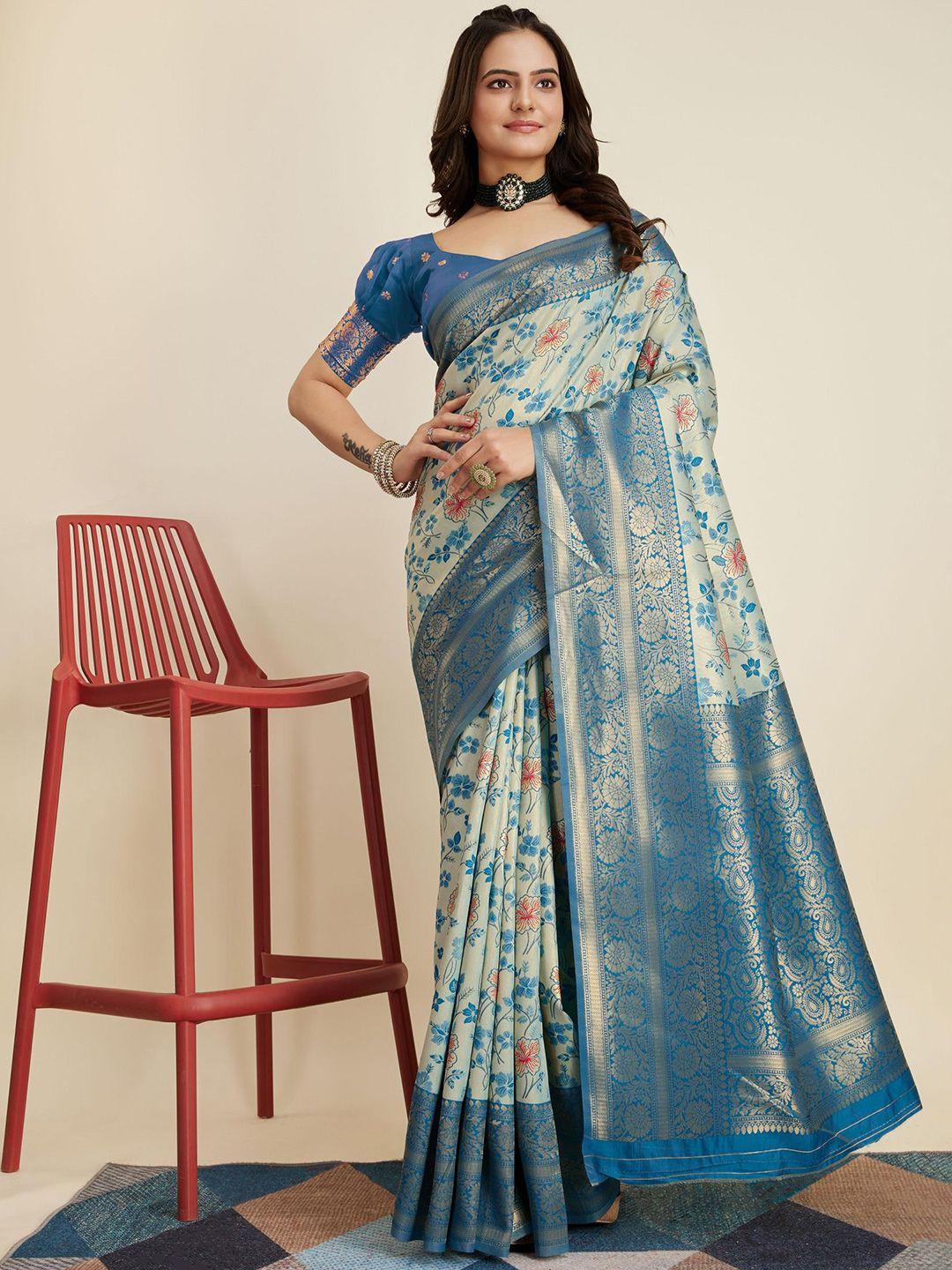 here&now woven design zari banarasi saree