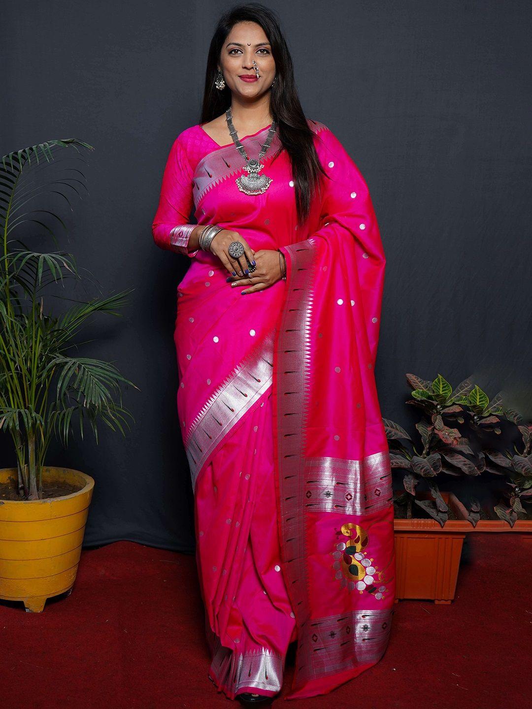 glorisa woven design zari designer paithani saree