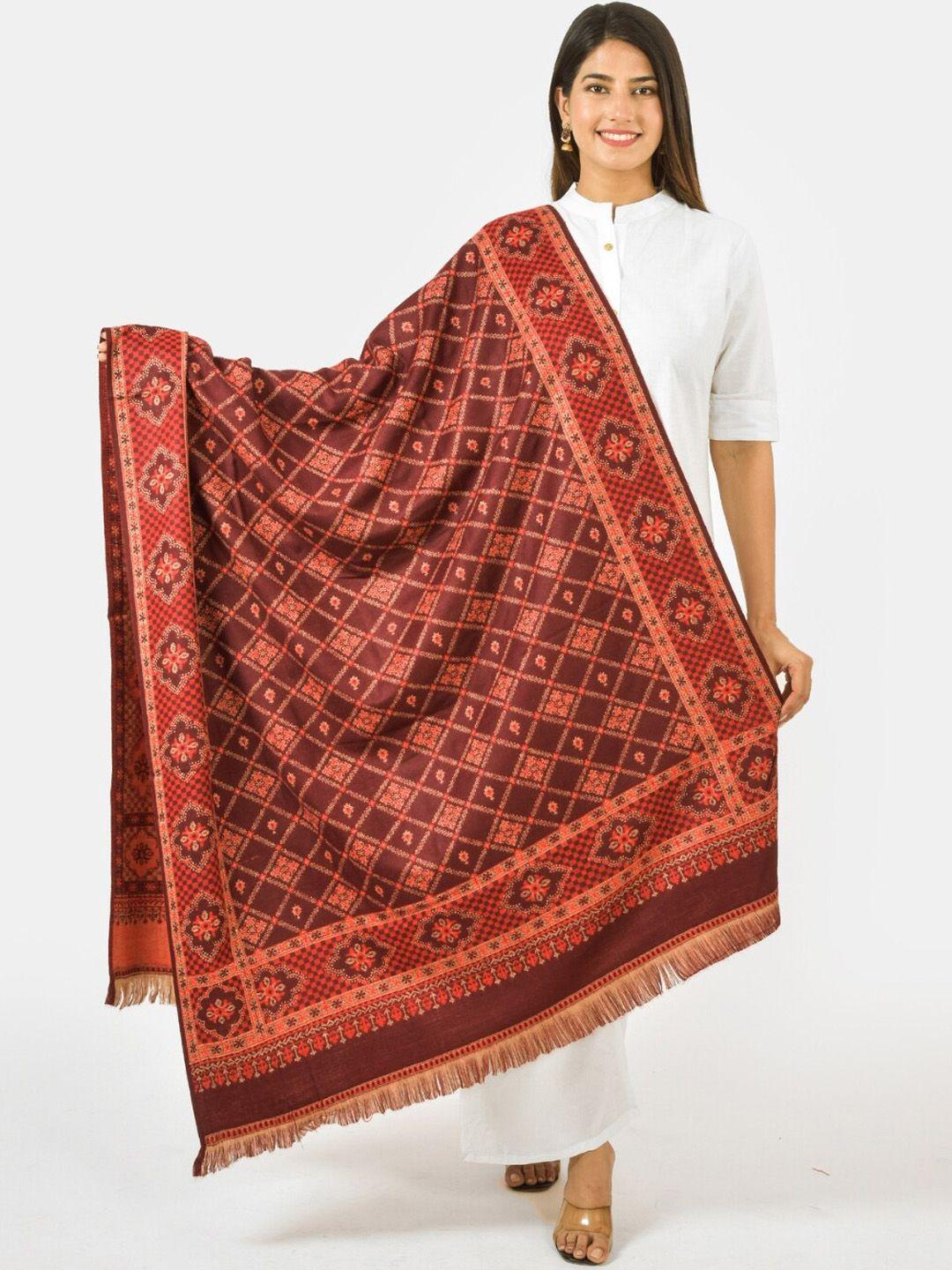 baisa geometric woven design shawl