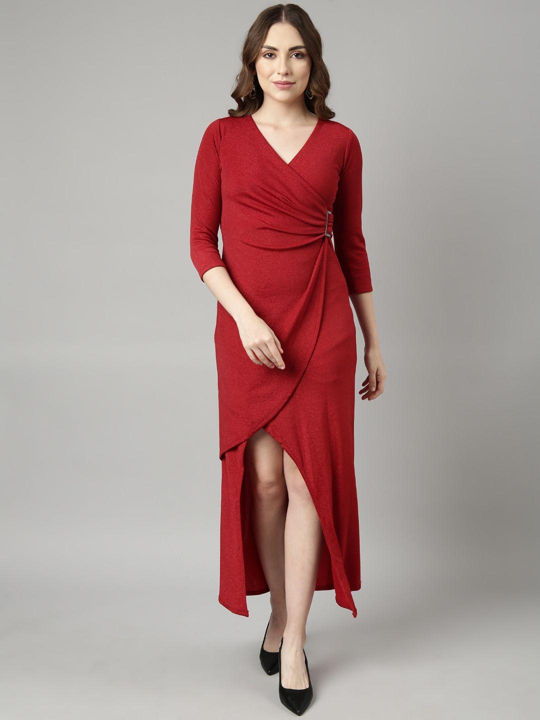 showoff maxi wrap party wear dress