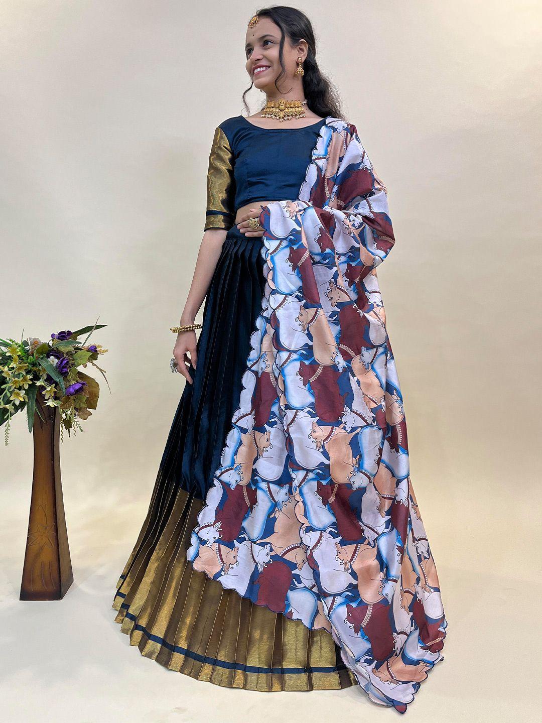 mitera semi-stitched lehenga & unstitched blouse with dupatta