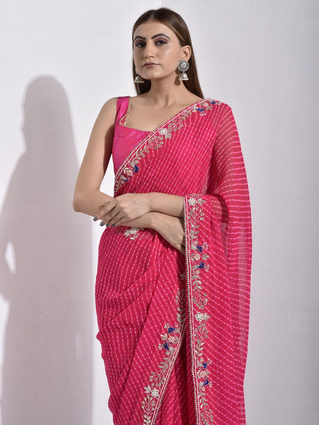 sutra attire striped gotta patti saree