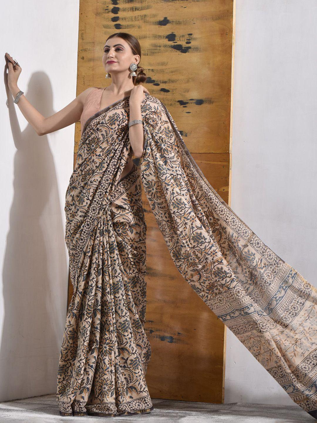 sutra attire floral printed chanderi saree