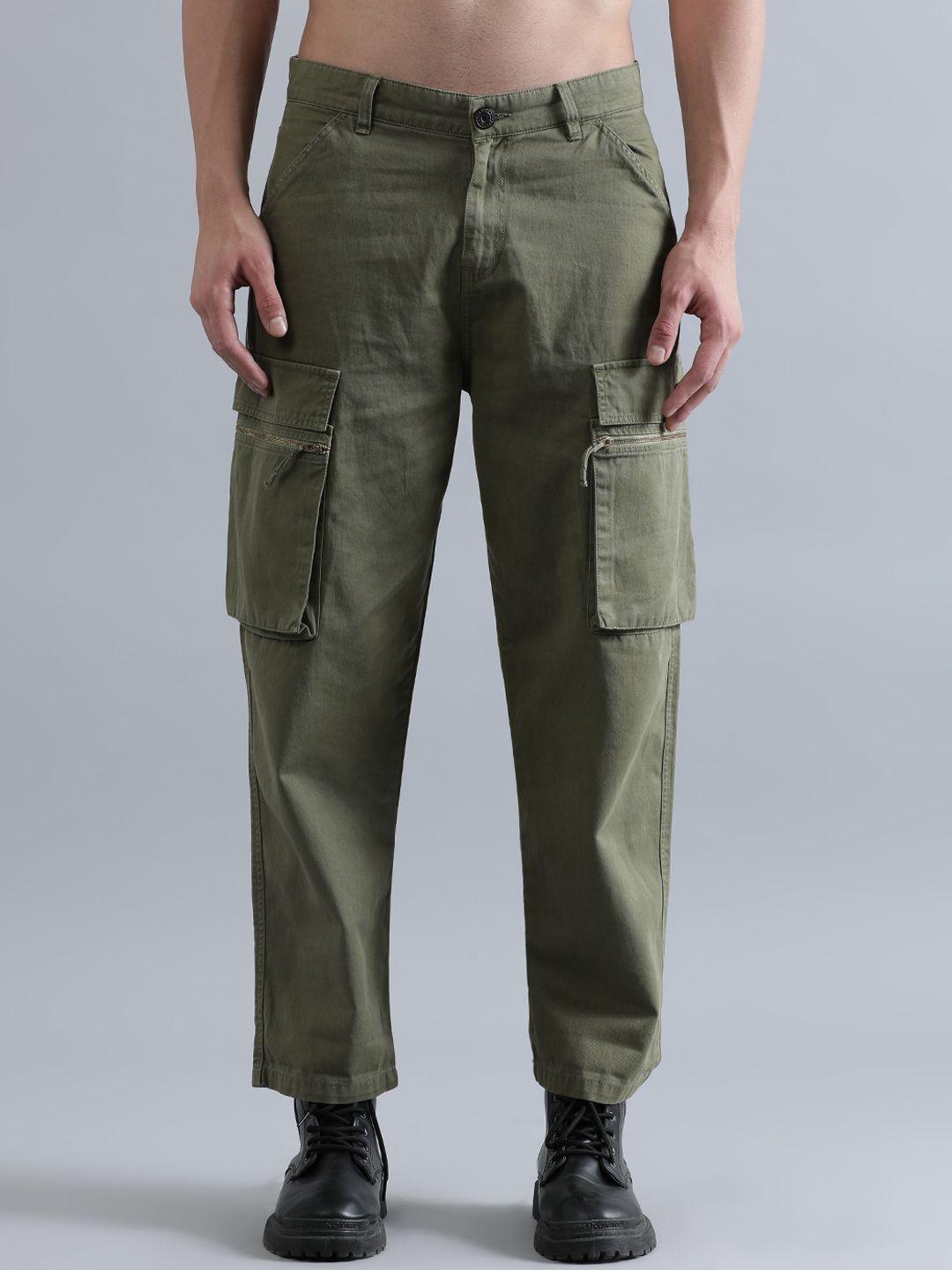 bene kleed men loose fit cotton cargos trousers