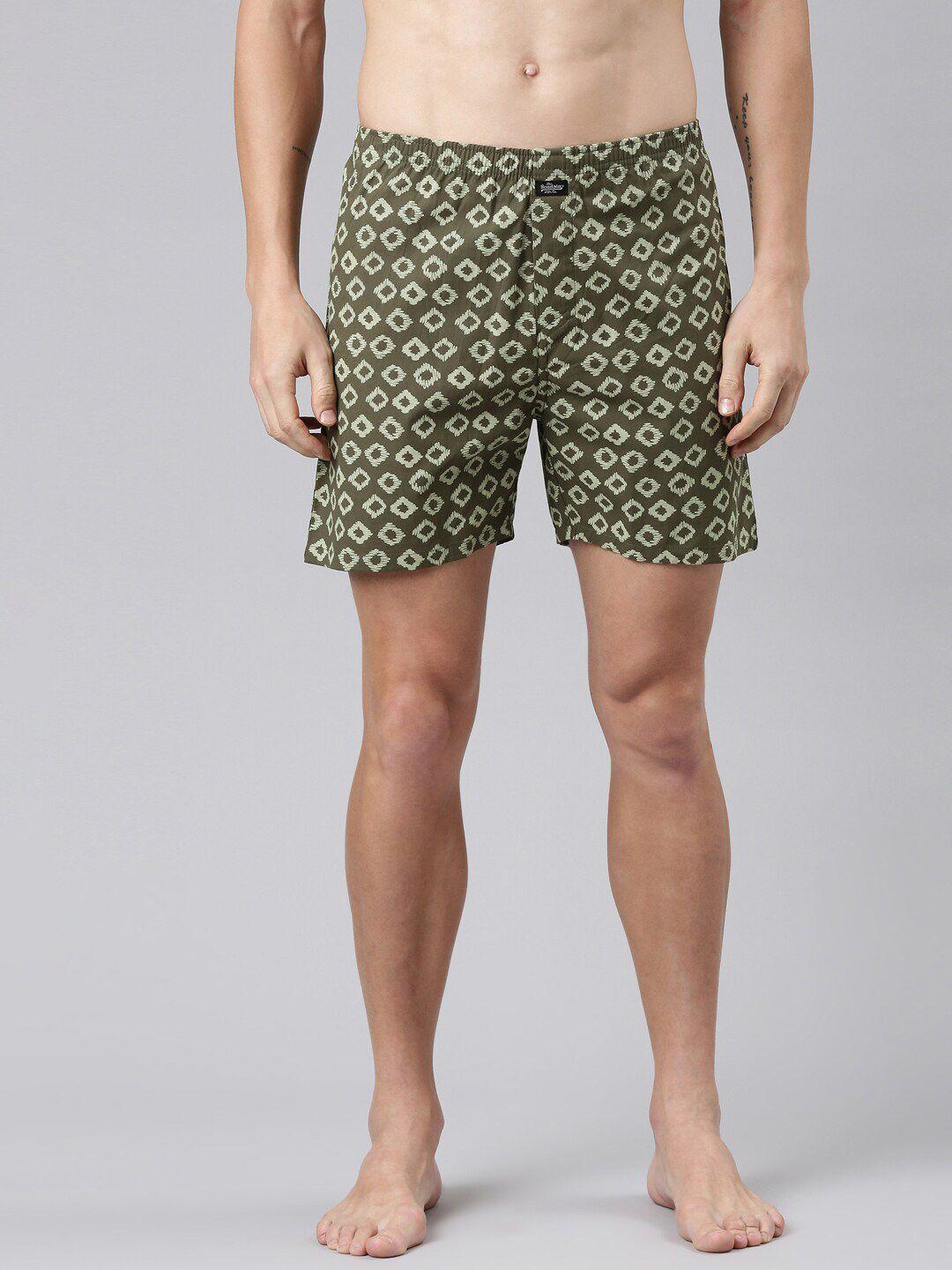 the roadster lifestyle co. green printed pure cotton boxers rr-bp-mxp33