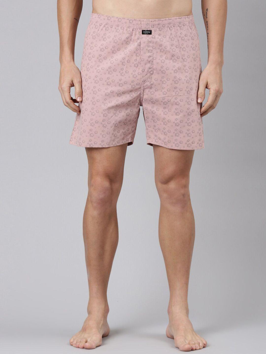 the roadster lifestyle co. pink floral printed pure cotton boxers