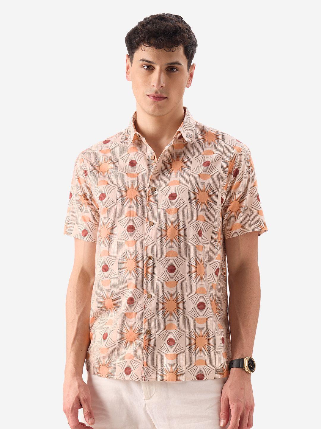 the souled store geometric printed casual shirt