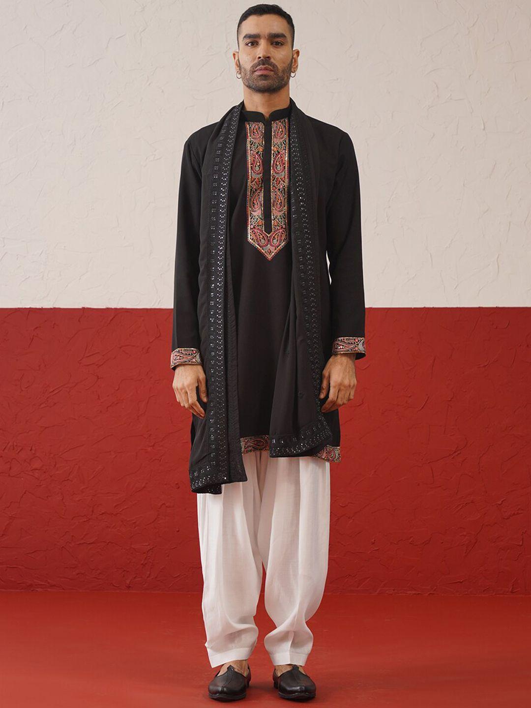 kalpraag embroidered thread work regular kurta with trousers & dupatta