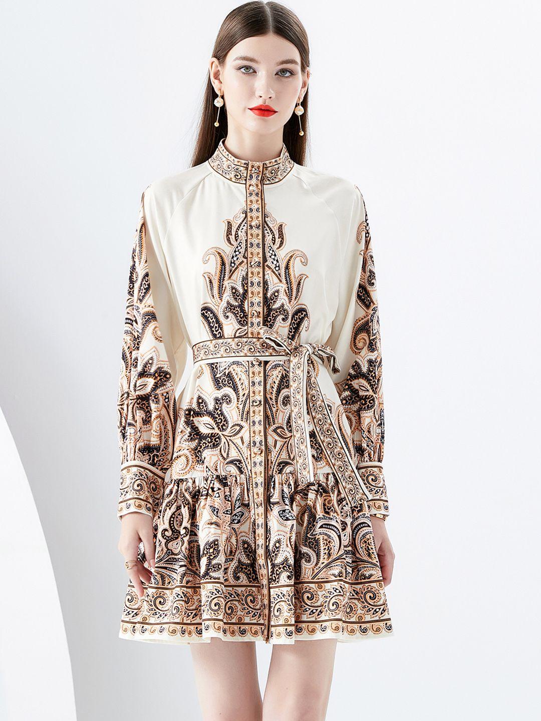 jc collection ethnic motifs printed a-line dress