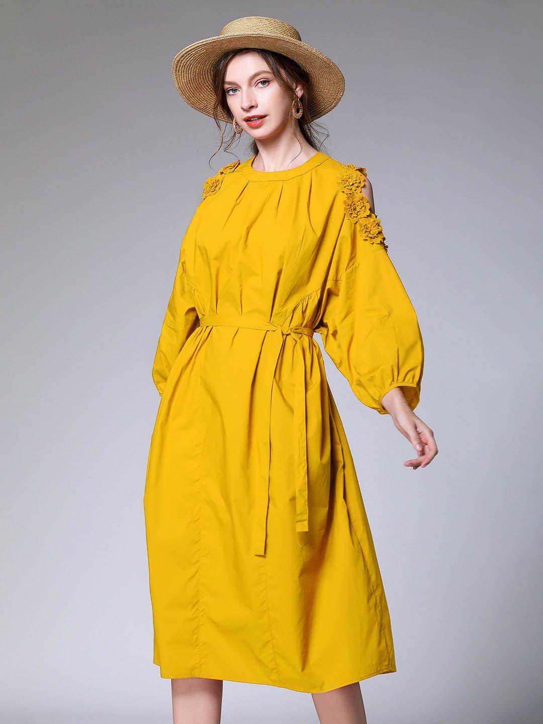 jc collection cold-shoulder sleeves a-line dress