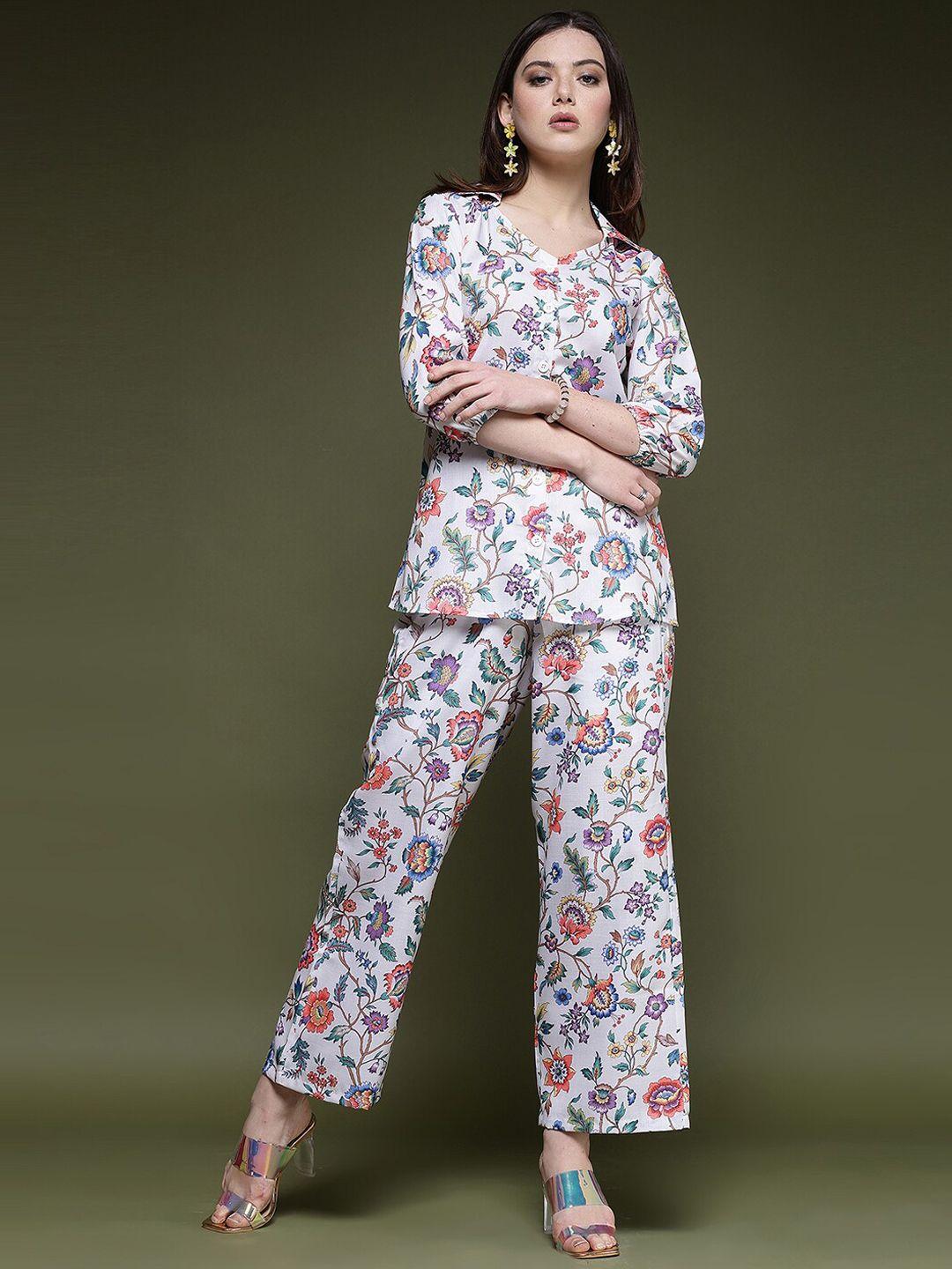 selvia ethnic motifs printed shirt & trouser