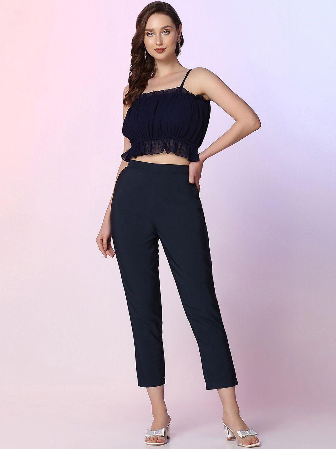 selvia dyed shoulder strap top & flared trouser