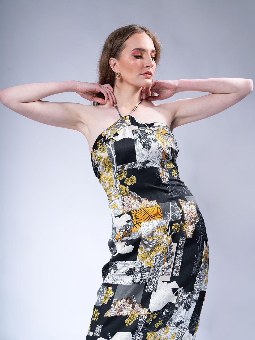 stylecast x hersheinbox printed satin a-line midi dress