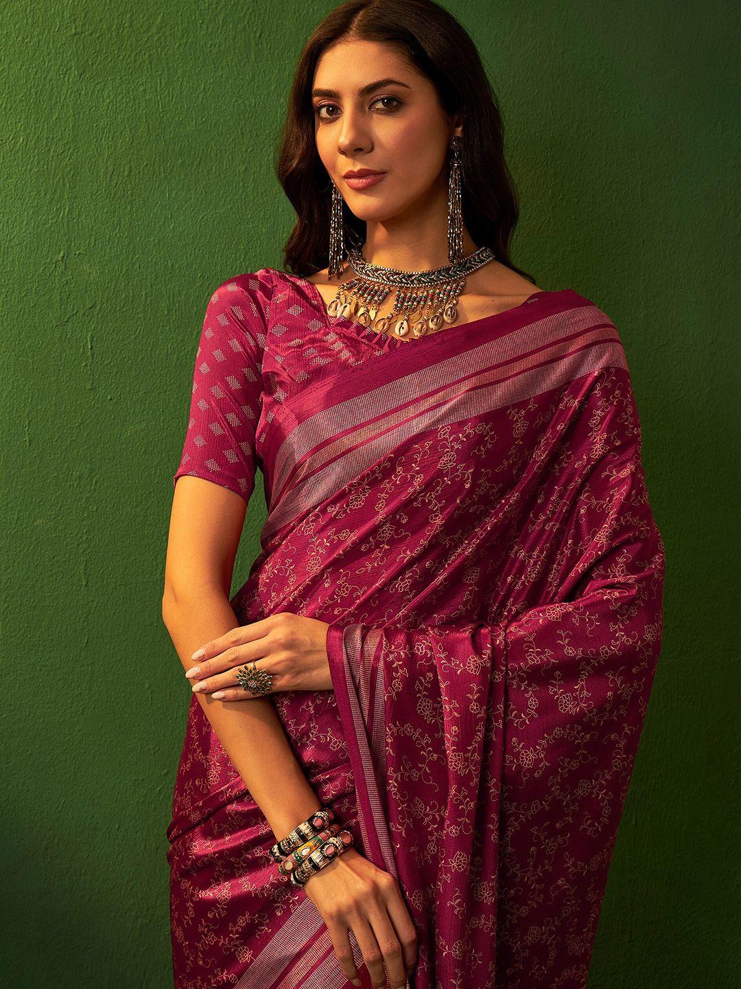 sangria ethnic floral printed saree