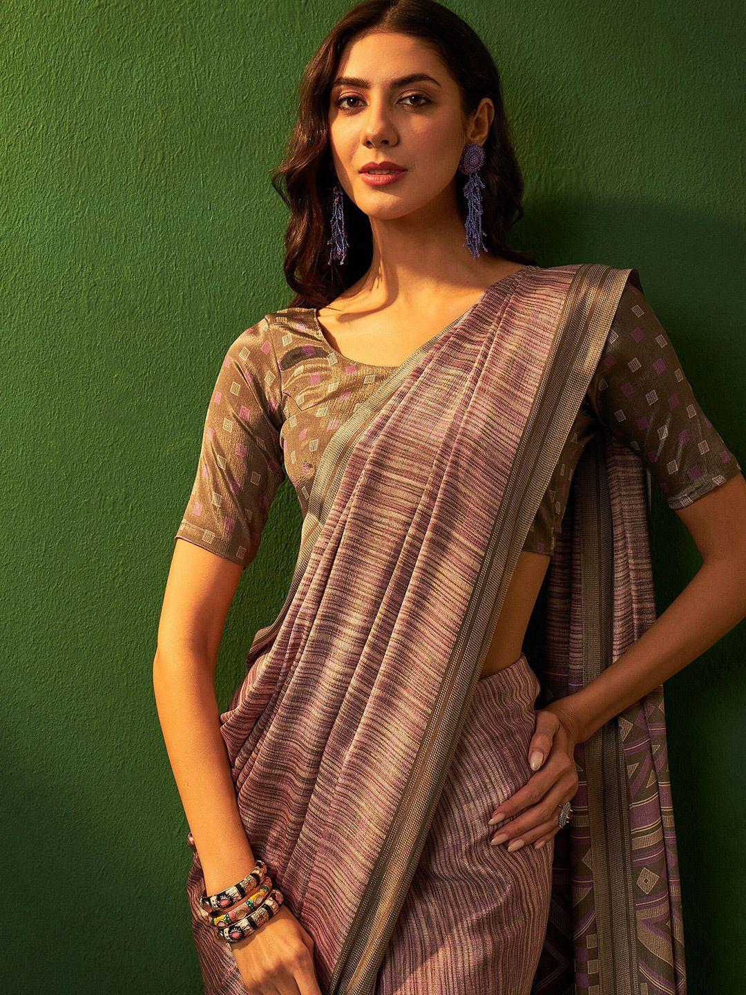 sangria ethnic striped printed saree