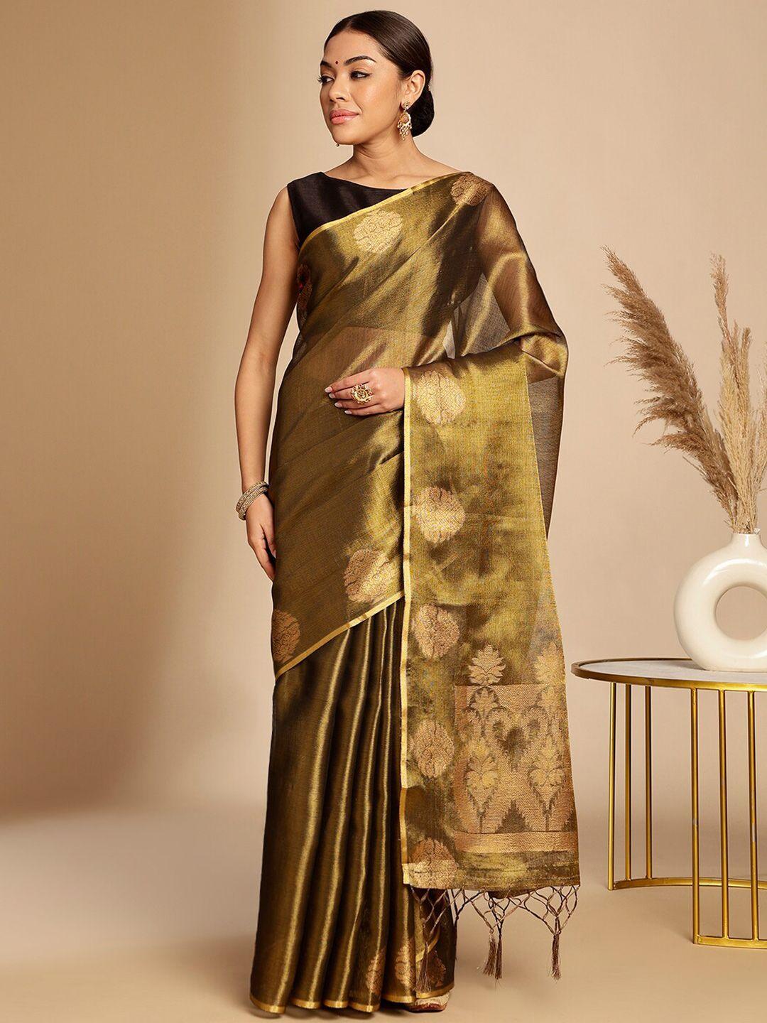 anouk woven design zari tissue saree