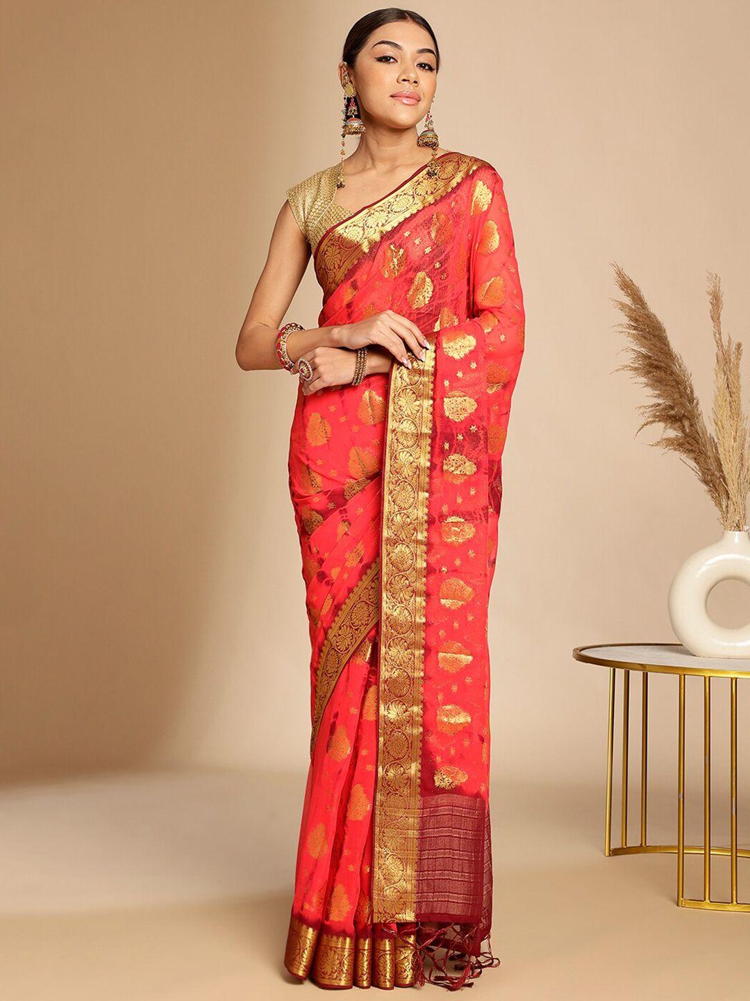 anouk woven design zari saree