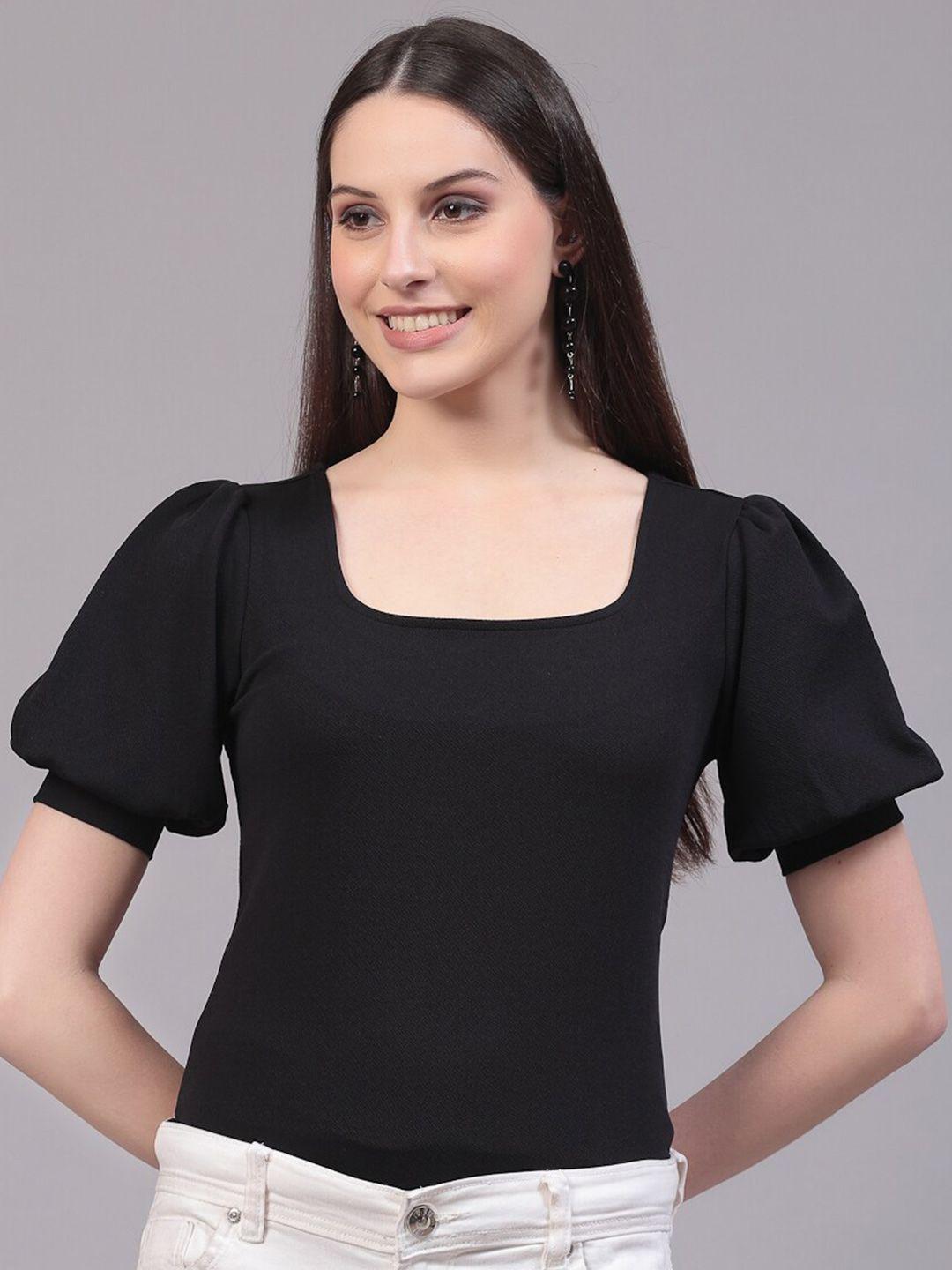 style quotient square neck puff sleeve top