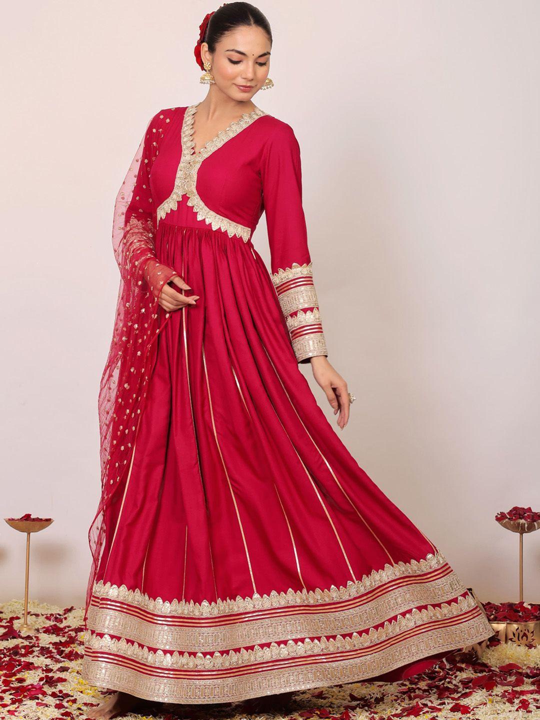 kaori by shreya agarwal long sleeves v-neck anarkali kurta