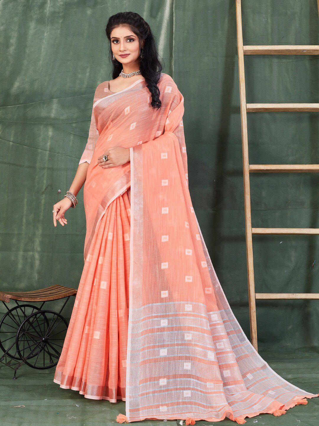 ishin geometric woven design zari saree