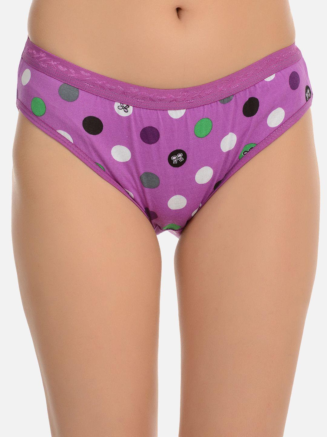 mod & shy polka dot printed low-rise antimicrobial basic briefs