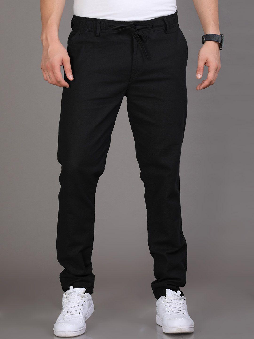 reslag men mid-rise casual linen trousers