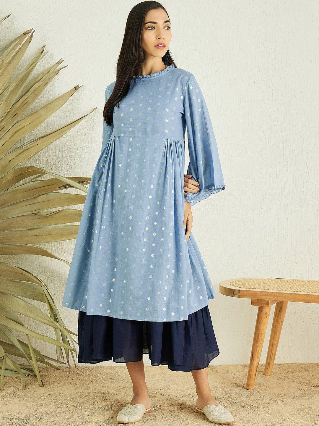 masstani by inddus woven design midi dress